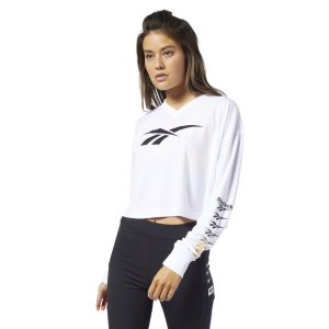 Reebok Classic Vector Crop Top Damen - Weiß - DE 241-LRJ